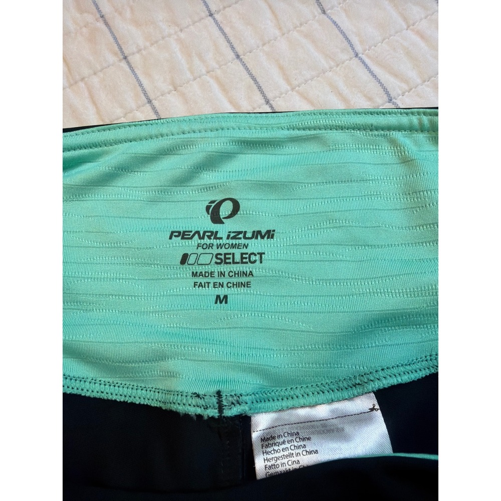 Pearl Izumi Select Women Cycling Shorts Black Mint Green Padded 41211601 Medium - Picture 5 of 10